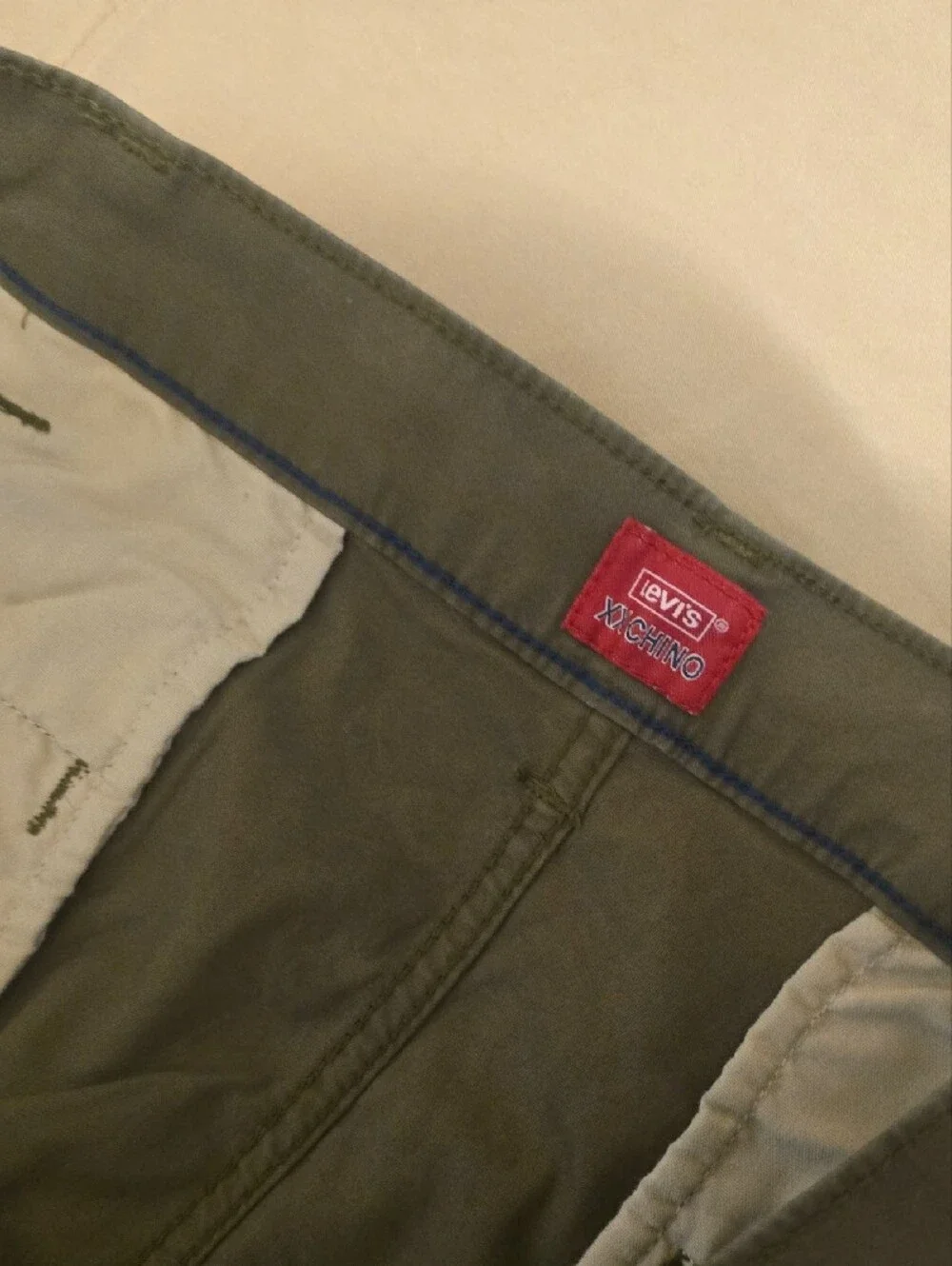 Lot of 2 Levi's XX Chino Shorts Size 38 Beige Olive Green